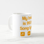 Mein Gehirn ist zu 99,9% Song-Texte Kaffeetasse (Vorderseite Links)