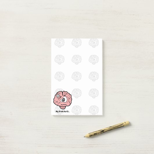Mein Gehirn tut weh Post-it Klebezettel (Auf Schreibtisch)