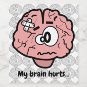 Mein Gehirn tut weh Weinetikett (Einzelnes Label)