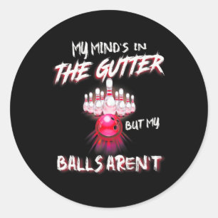Mein Geist ist im Butter, aber mein Bowling ist ni Runder Aufkleber