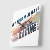 Mein Geist ist immer dabei, Männer- und Frauenkraf Quadratische Wanduhr (Winkel)