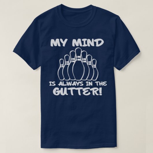 Mein Geist ist immer in der Witze des Bowlings T-Shirt (Design vorne)