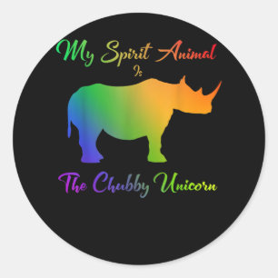Mein Geist Tier der Chubby Unicorn Rhino Runder Aufkleber