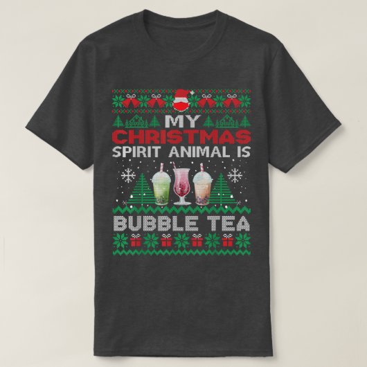 Mein Geist Tier ist Bubble Tee Funny Ugly Christma (Design vorne)