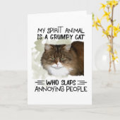 Mein Geist Tier ist ein Katze Tier Zitate Geschenk Karte (Gelbe Blume)