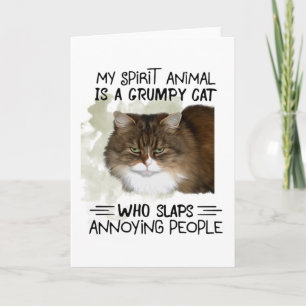 Mein Geist Tier ist ein Katze Tier Zitate Geschenk Karte