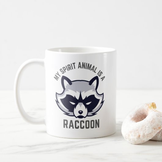 Mein Geist Tier Raccon Funny Kaffeetasse (Mit Donut)