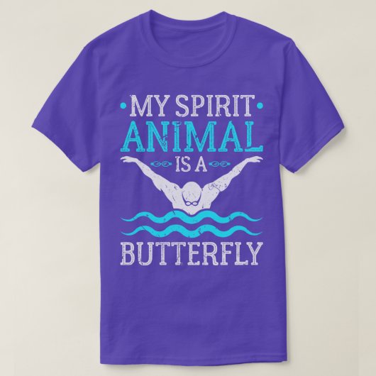 Mein Geist Tier Schmetterling Schwimmer schwimmen T-Shirt (Design vorne)