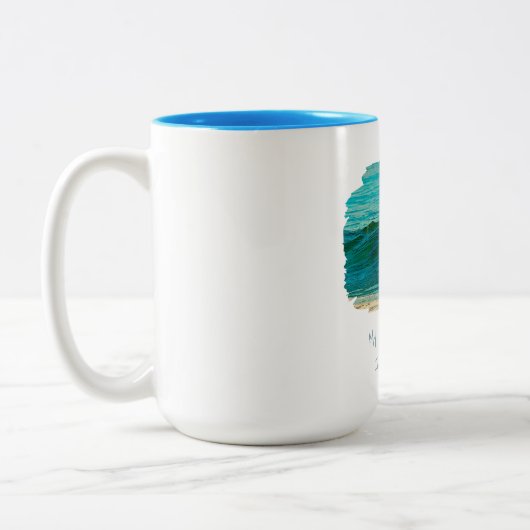 Mein Geisttier ist ein Delphin Zweifarbige Tasse (Links)