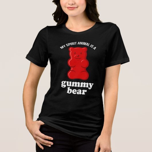 Mein Geisttier ist ein gummibrauner Bär, der lusti Tri-Blend Shirt (Vorderseite)