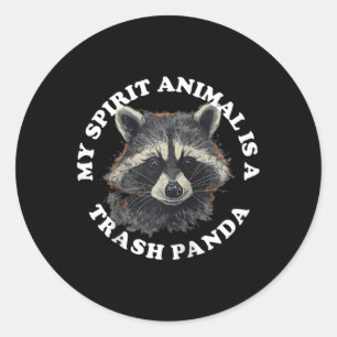 Mein Geisttier ist ein Müllpanda-Baseball Runder Aufkleber