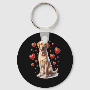 Mein gelber Lab-Hund ist mein Valentinstag-Herzen Schlüsselanhänger