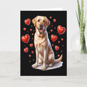 Mein gelber Labrador-Hund ist mein Valentinstag-He Karte