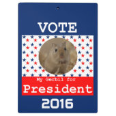 Mein Gerbil für Präsident Clipboard Klemmbrett (Rückseite)