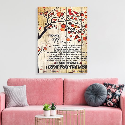 Mein Geschenk für den Ehemann | Schreiben an ihn | Leinwanddruck (Insitu (Wohnzimmer))