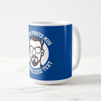 Mein Gesicht auf einem CHELSEA-BLAUEN großen indiv Kaffeetasse