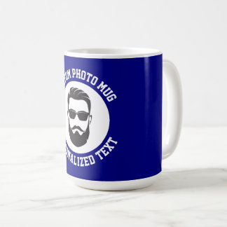 Mein Gesicht auf einem NAVYBLAUEN großen individue Kaffeetasse