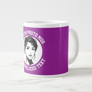 Mein Gesicht auf einem PLAUMENPURPURFARBENEN indiv Jumbo-Tasse