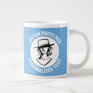Mein Gesicht auf einem PULVERBLAUEN Individuellen  Jumbo-Tasse