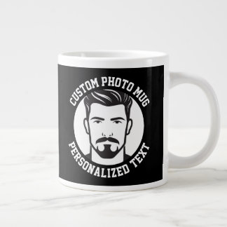 Mein Gesicht auf einem SCHWARZEN individuellen Rie Jumbo-Tasse