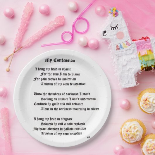 Mein Geständnis Pappteller (Party)