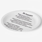 Mein Geständnis Pappteller (Schrägansicht)