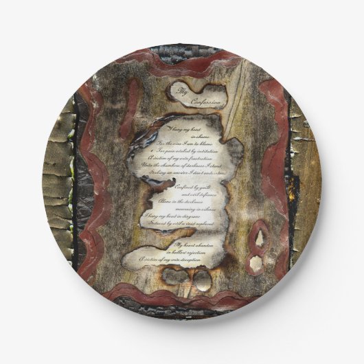 Mein Geständnis Pappteller (Vorderseite)