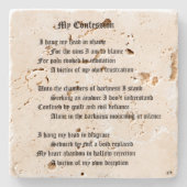 Mein Geständnis Steinuntersetzer (Vorderseite)