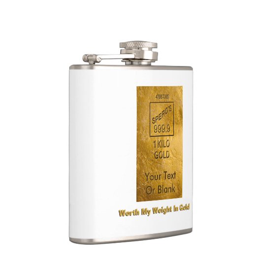 Mein Gewicht in Gold Flachmann (Rechts)