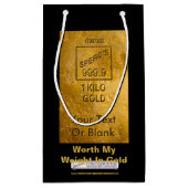 Mein Gewicht in Gold Kleine Geschenktüte (Rückseite)