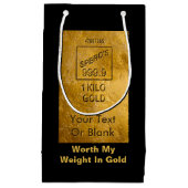 Mein Gewicht in Gold Kleine Geschenktüte (Vorderseite)