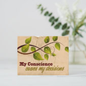 "Mein Gewissen" Motivation Affirmation Postkarte (Stehend Vorderseite)
