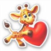 Mein Giraffenvalentin Aufkleber (Vorderseite)