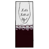 Mein Glas ist halb voll Rotwein elegante Weintasch Geschenktüte Für Weinflaschen (Rückseite)