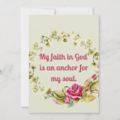 Mein Glaube an Gott ist eine Ankerbestätigungskart Dankeskarte (Vorderseite)