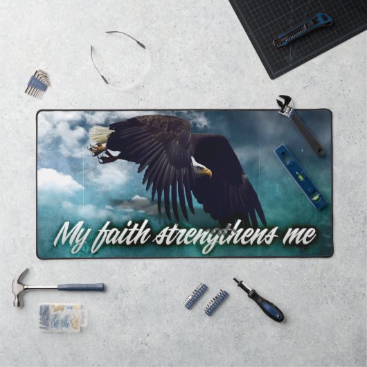 "Mein Glaube stärkt mich" Motivation Affirmation Schreibtischunterlage (Arbeitsplatz)