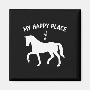 Mein glücklicher Ort Funny Horse Lover Reiten Magnet