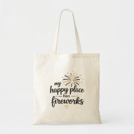 Mein glücklicher Ort hat Feuerwerk Tragetasche