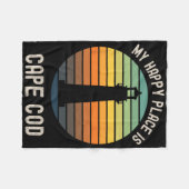 Mein glücklicher Ort ist Cape Cod Machusetts Stran Fleecedecke (Vorderseite (Horizontal))