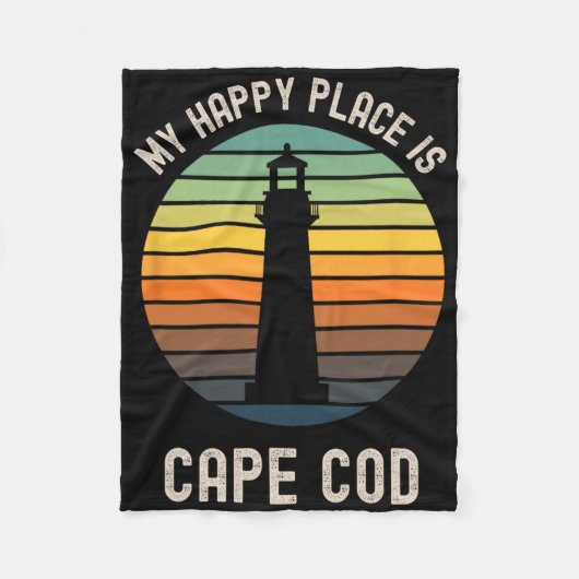 Mein glücklicher Ort ist Cape Cod Machusetts Stran Fleecedecke (Vorderseite)