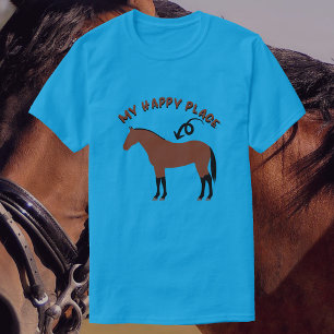 Mein glücklicher Ort   Reiten auf Bay T-Shirt