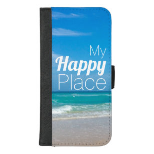 Mein glücklicher Ort schöner Strand iPhone 8/7 Plus Geldbeutel-Hülle