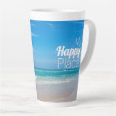 Mein glücklicher Ort | Schönes Beach Foto Milchtasse (Rechte Ecke)