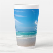 Mein glücklicher Ort | Schönes Beach Foto Milchtasse (Vorderseite)