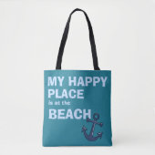 Mein glücklicher Platz ist an der Strand-Strand Tasche (Vorderseite)