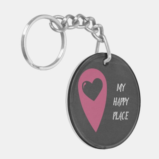 Mein glücklicher Platz Schlüsselanhänger (Vorderseite links)