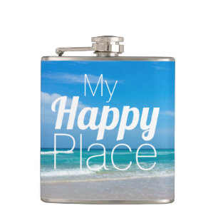 Mein glücklicher Platz Vinyl Wrapped Flask Flachmann