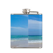 Mein glücklicher Platz Vinyl Wrapped Flask Flachmann (Rückseite)