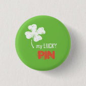 Mein Glücklichkeits-Kleeblatt-Button Button (Vorderseite)