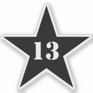 Mein Glücksstern - Nummer 13 (schwarz) Aufkleber